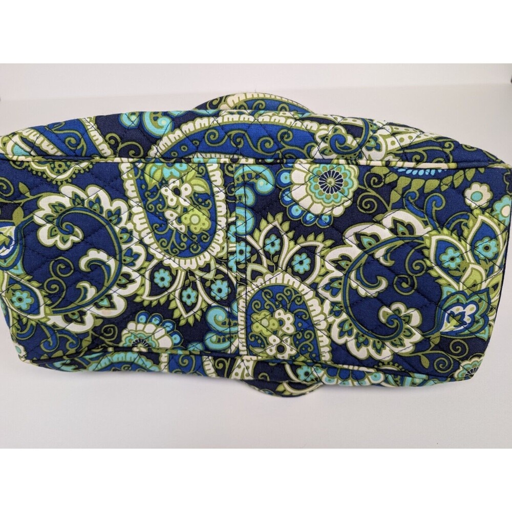 Vera Bradley Rhythm & Blues Shoulder Bag Purse Blue Green Paisley Silver Chain - Picture 12 of 14
